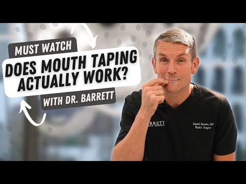 a man with a talk about mouth taping